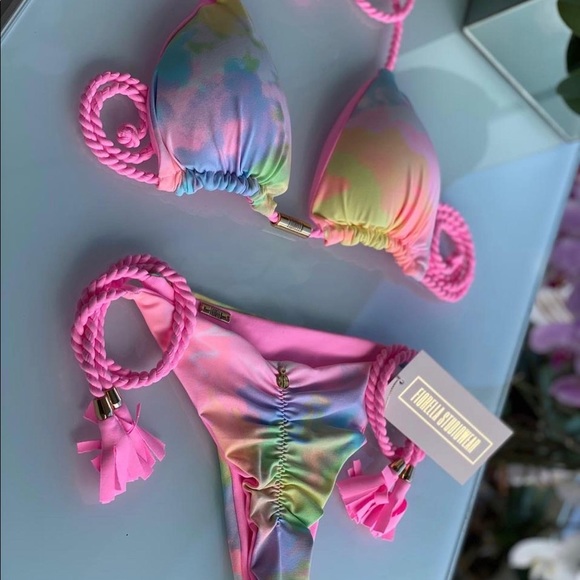 Brazilian Reversible Bikini Lift Butt Intertwined Adjustable String Thong Bottom - Picture 1 of 3